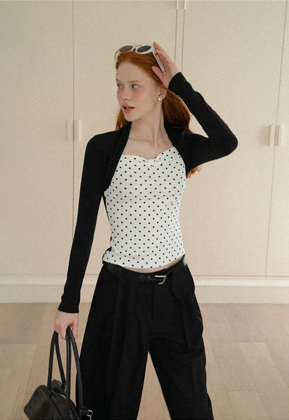 Cropped Long Sleeve Turtleneck Top