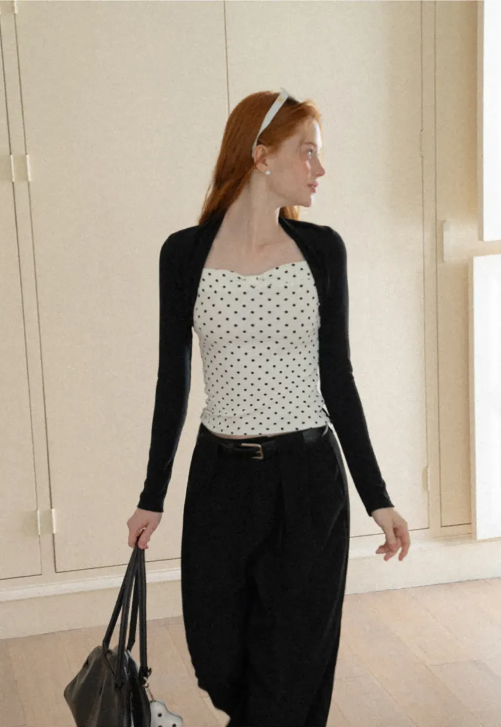 Cropped Long Sleeve Turtleneck Top