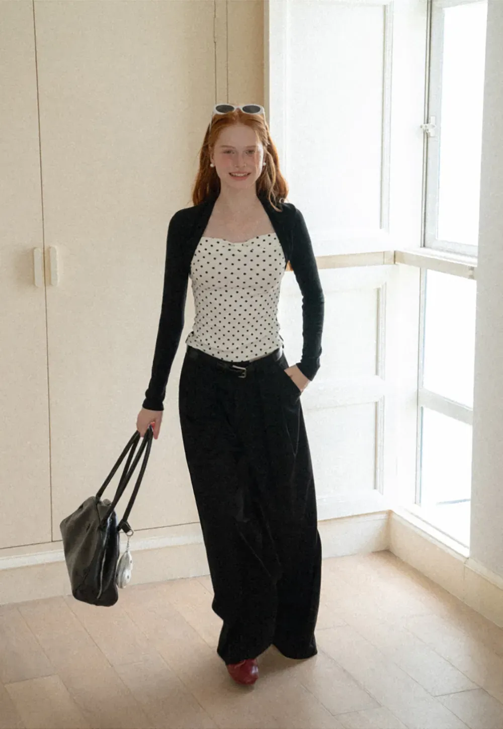 Cropped Long Sleeve Turtleneck Top