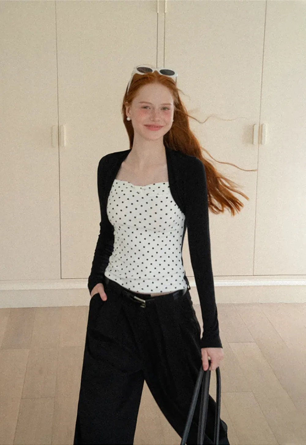 Cropped Long Sleeve Turtleneck Top