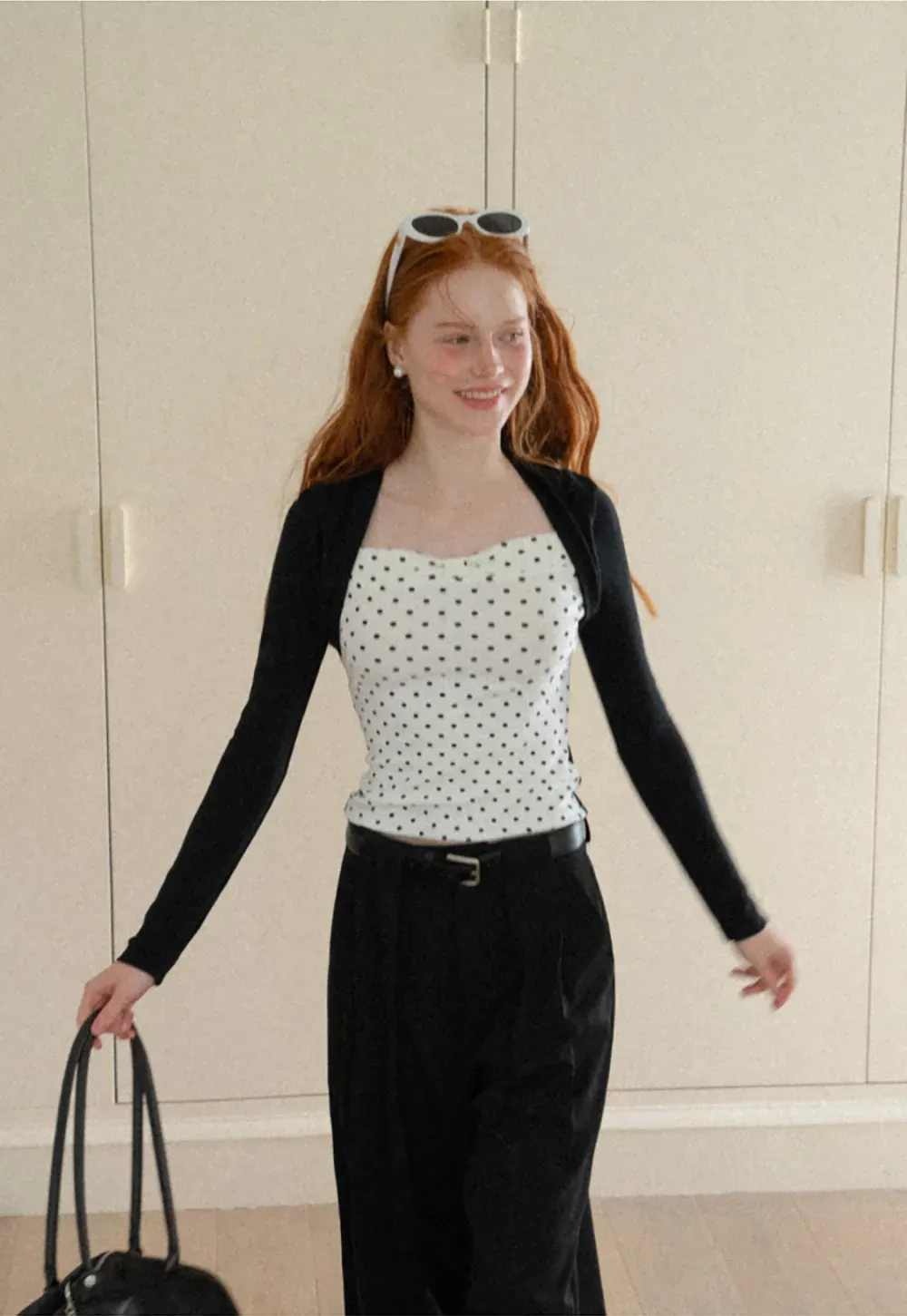 Cropped Long Sleeve Turtleneck Top