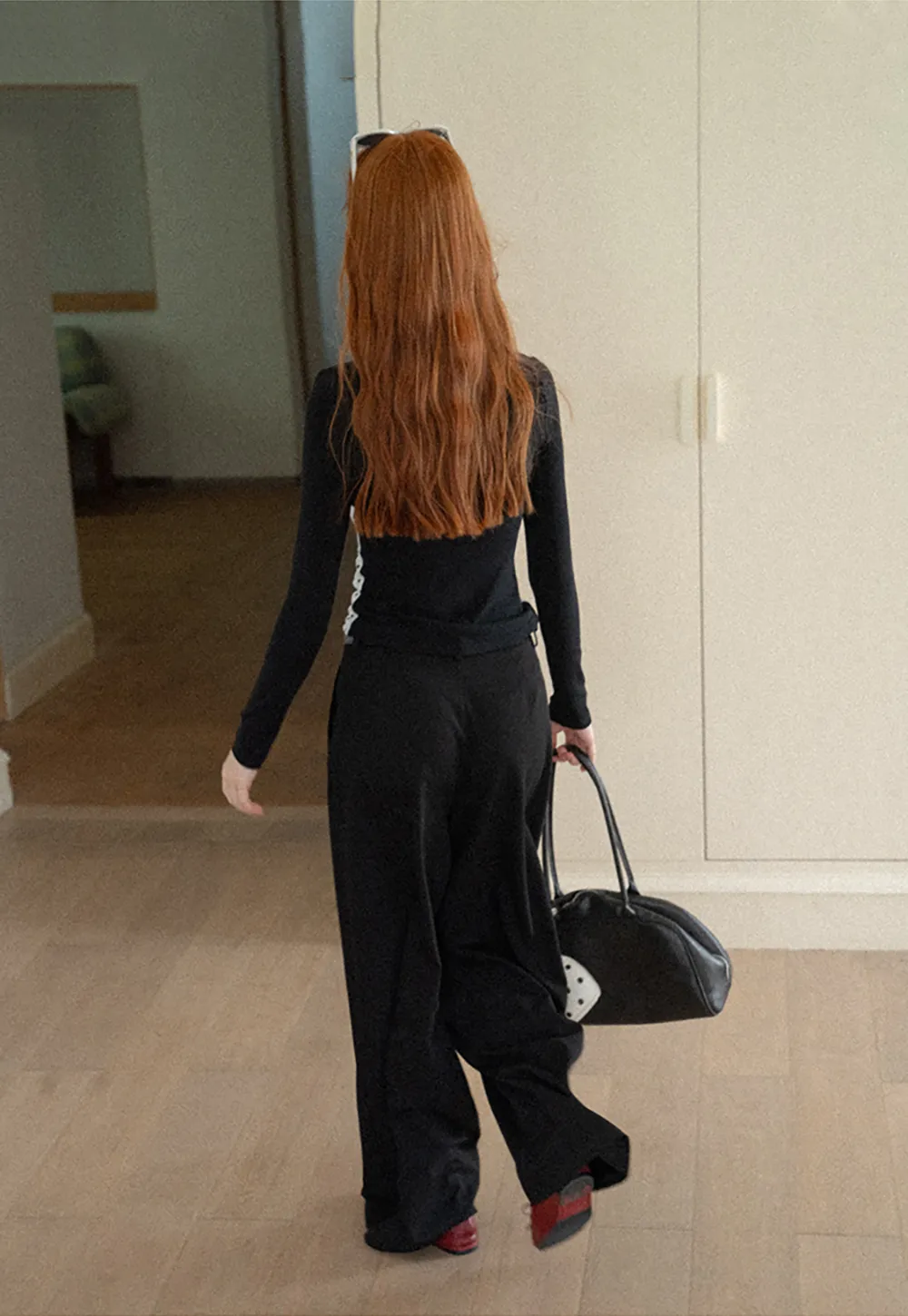 Cropped Long Sleeve Turtleneck Top