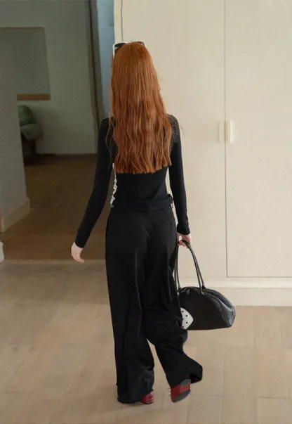 Cropped Long Sleeve Turtleneck Top