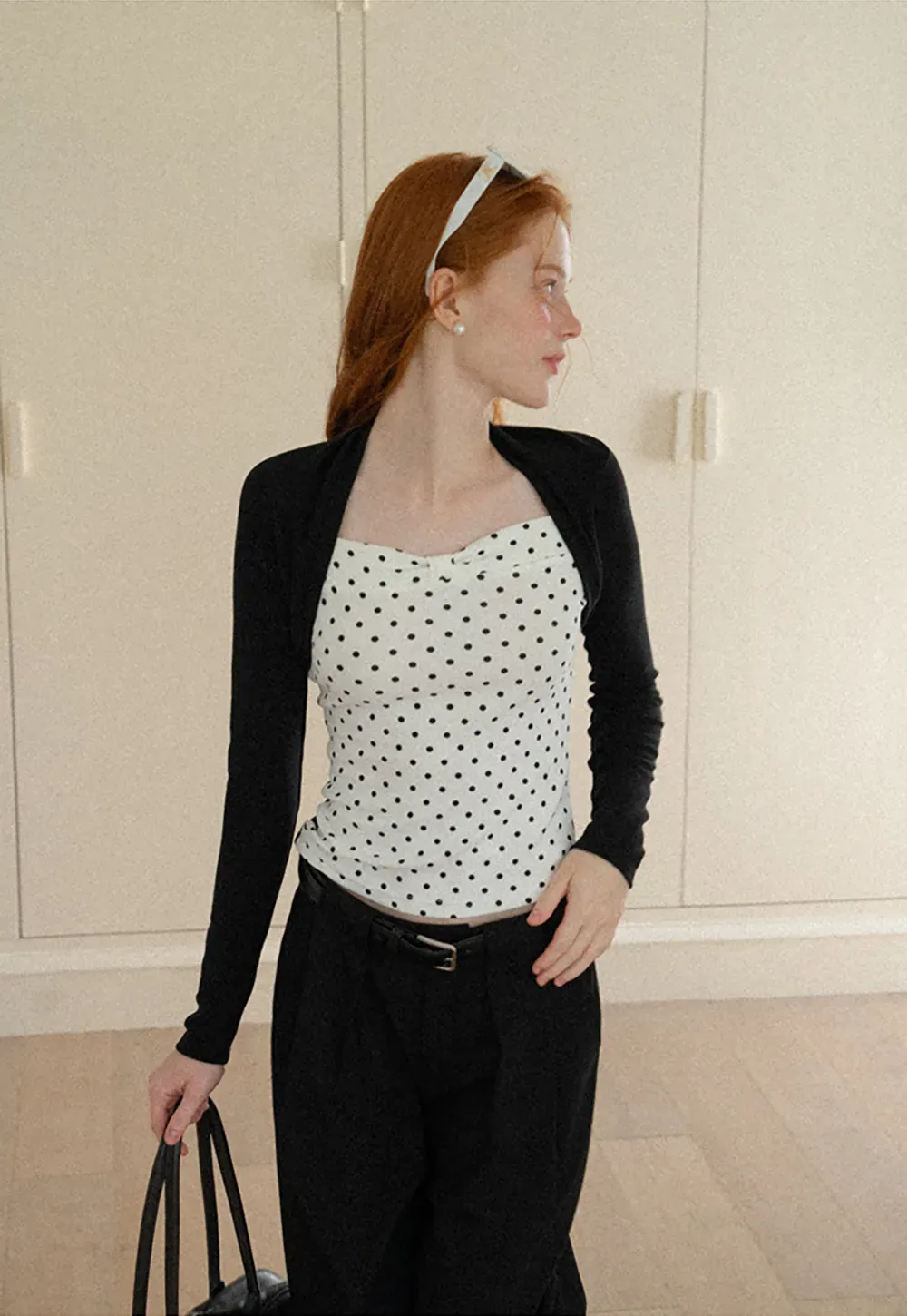 Cropped Long Sleeve Turtleneck Top