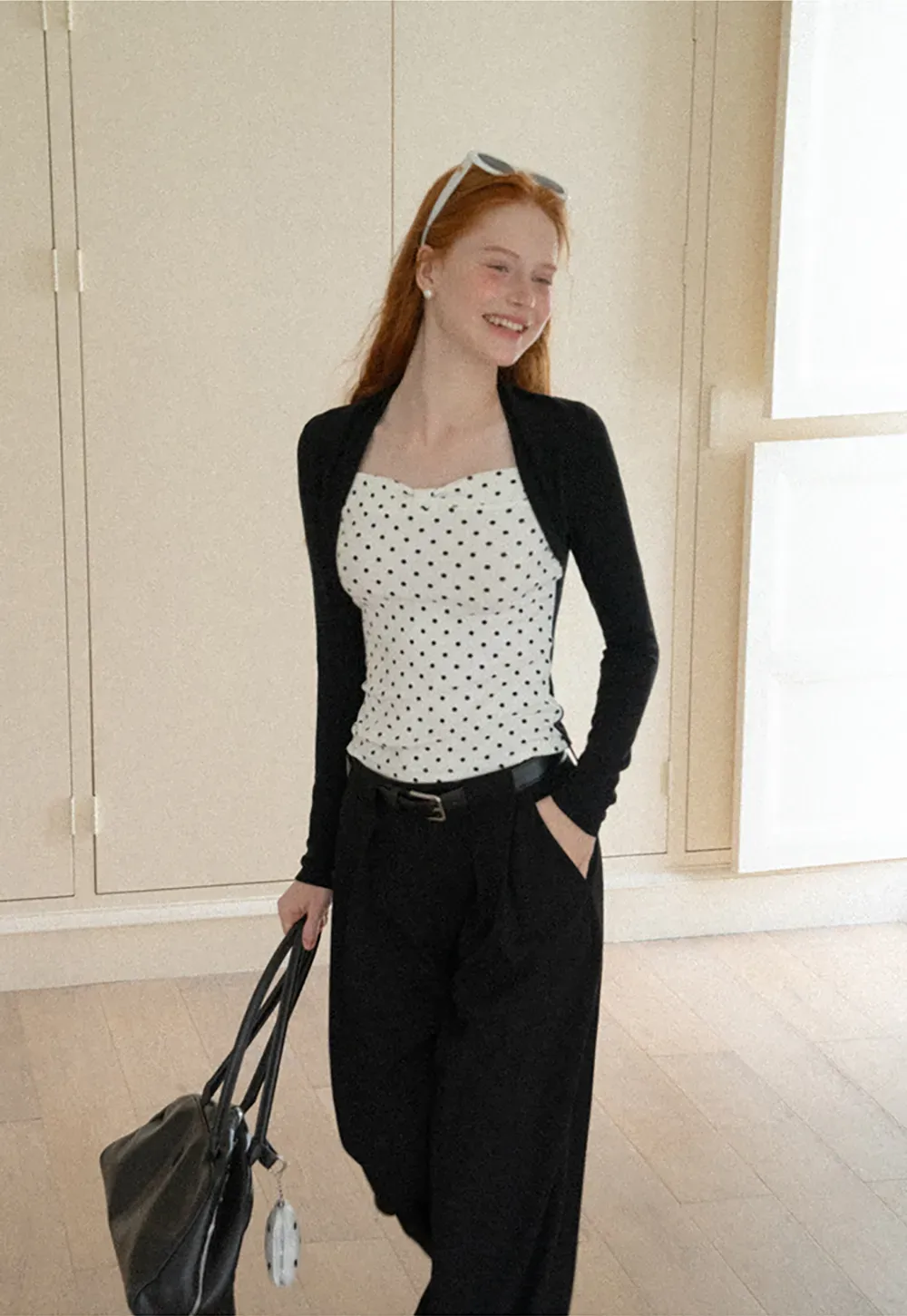 Cropped Long Sleeve Turtleneck Top