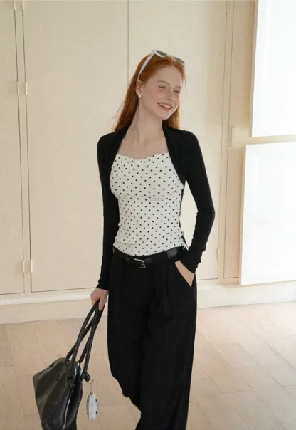 Cropped Long Sleeve Turtleneck Top