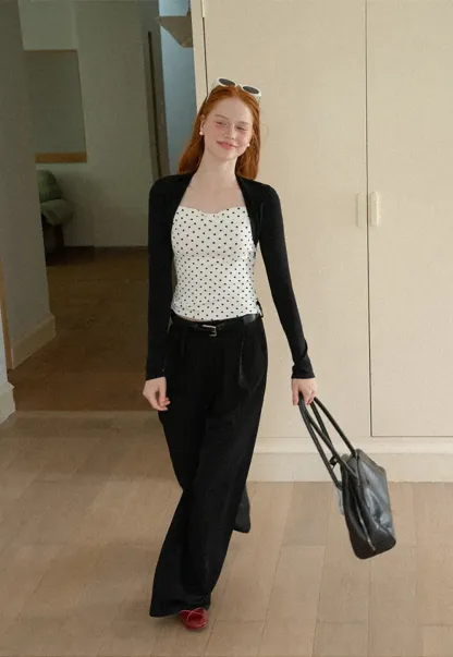 Cropped Long Sleeve Turtleneck Top