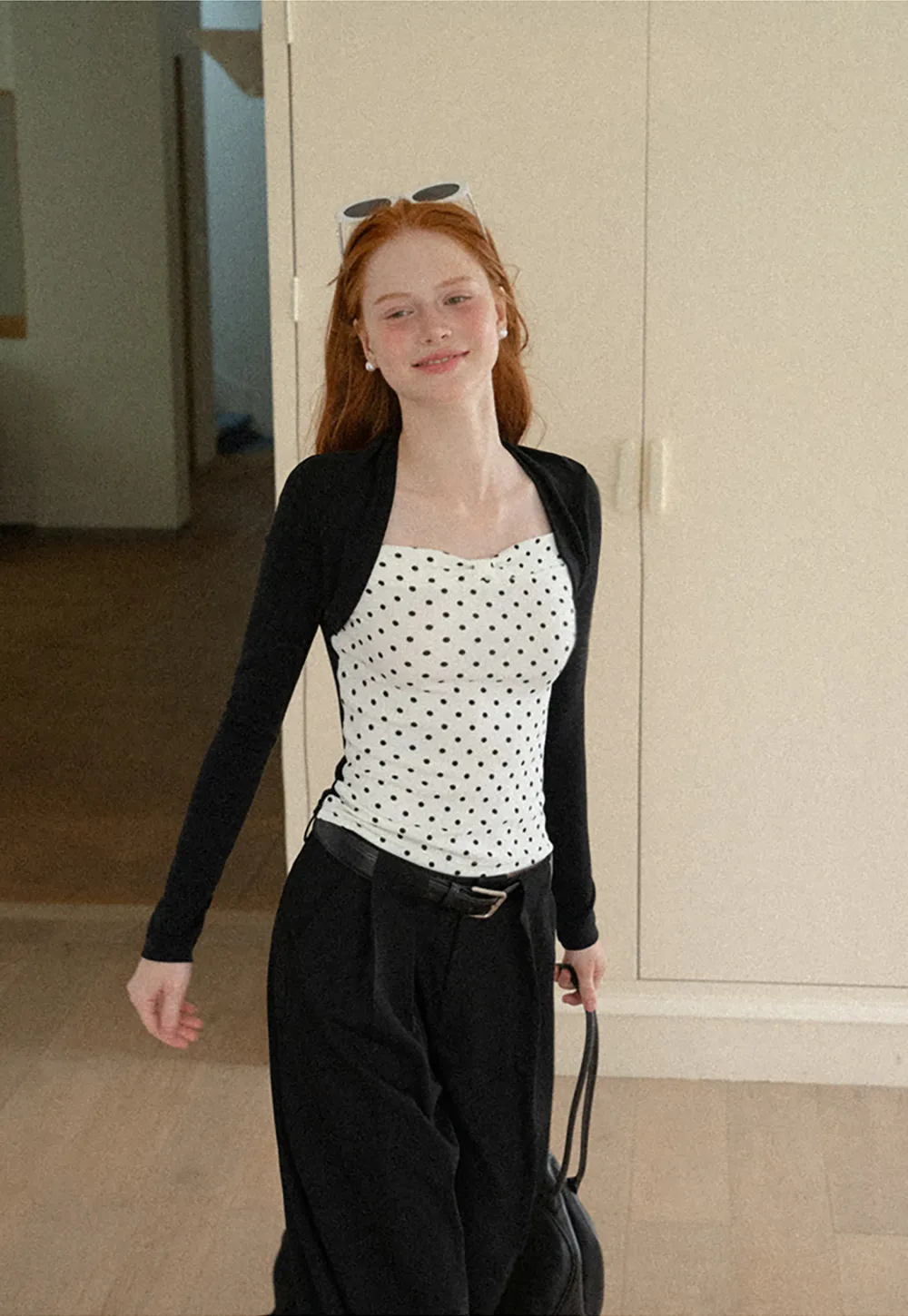 Cropped Long Sleeve Turtleneck Top