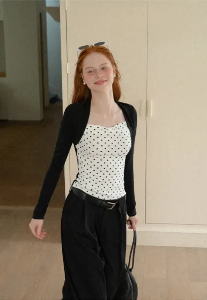 Cropped Long Sleeve Turtleneck Top