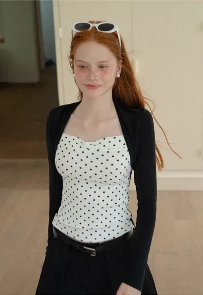 Cropped Long Sleeve Turtleneck Top