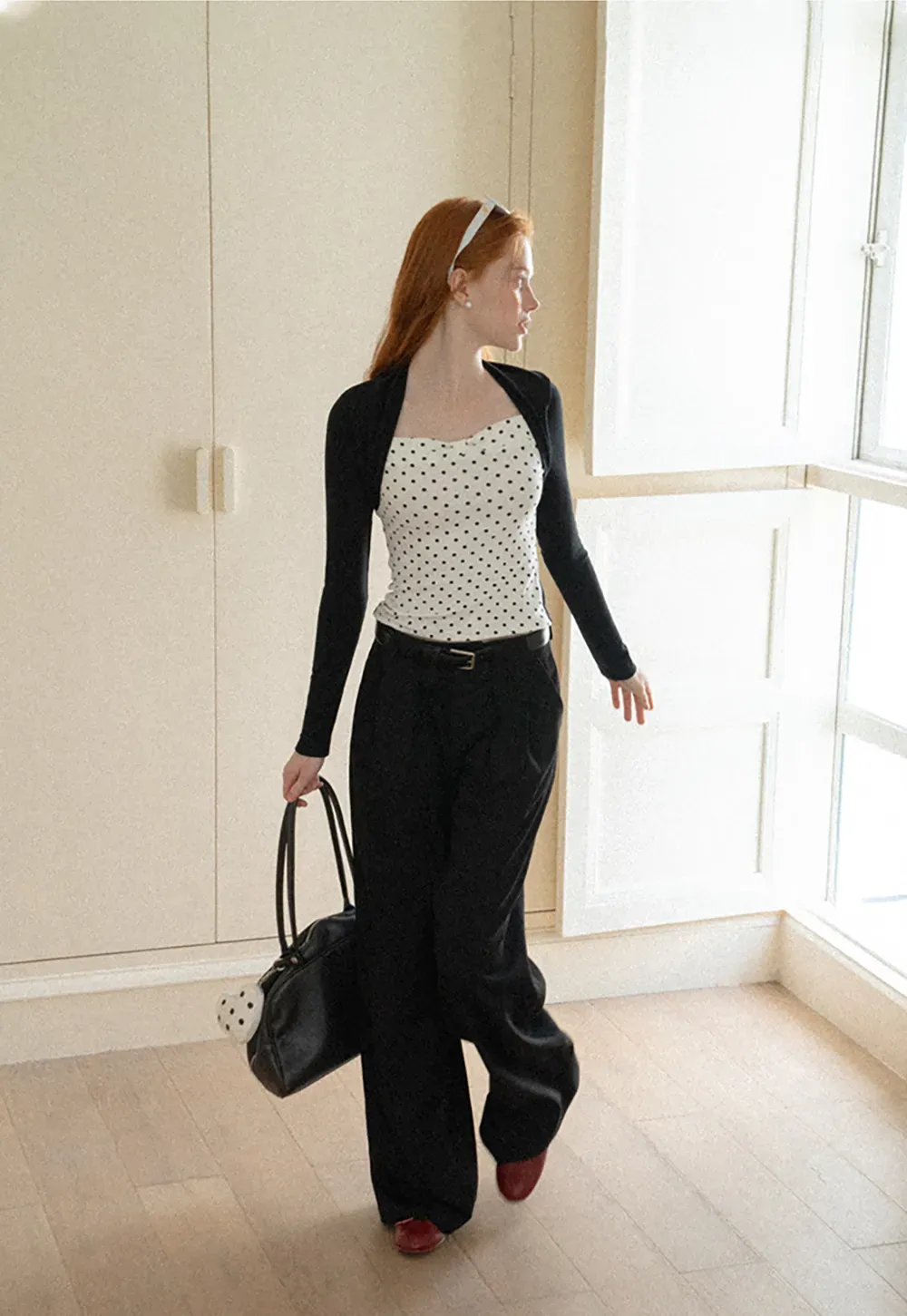 Cropped Long Sleeve Turtleneck Top