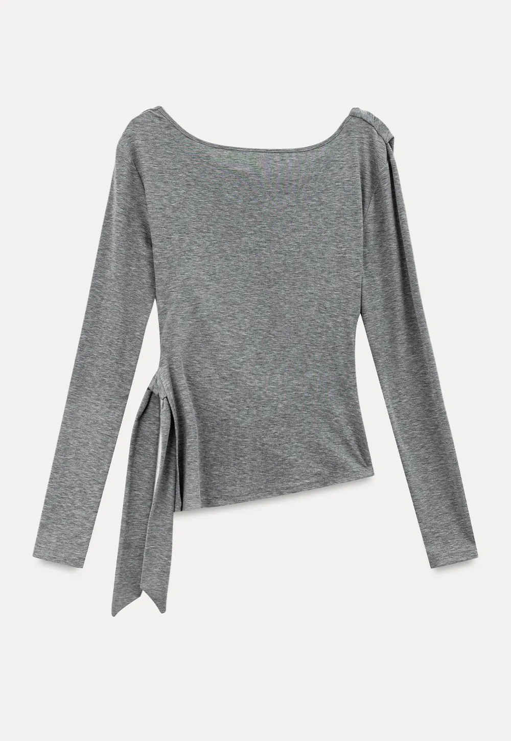 Asymmetrical Wrap Front Long Sleeve Top
