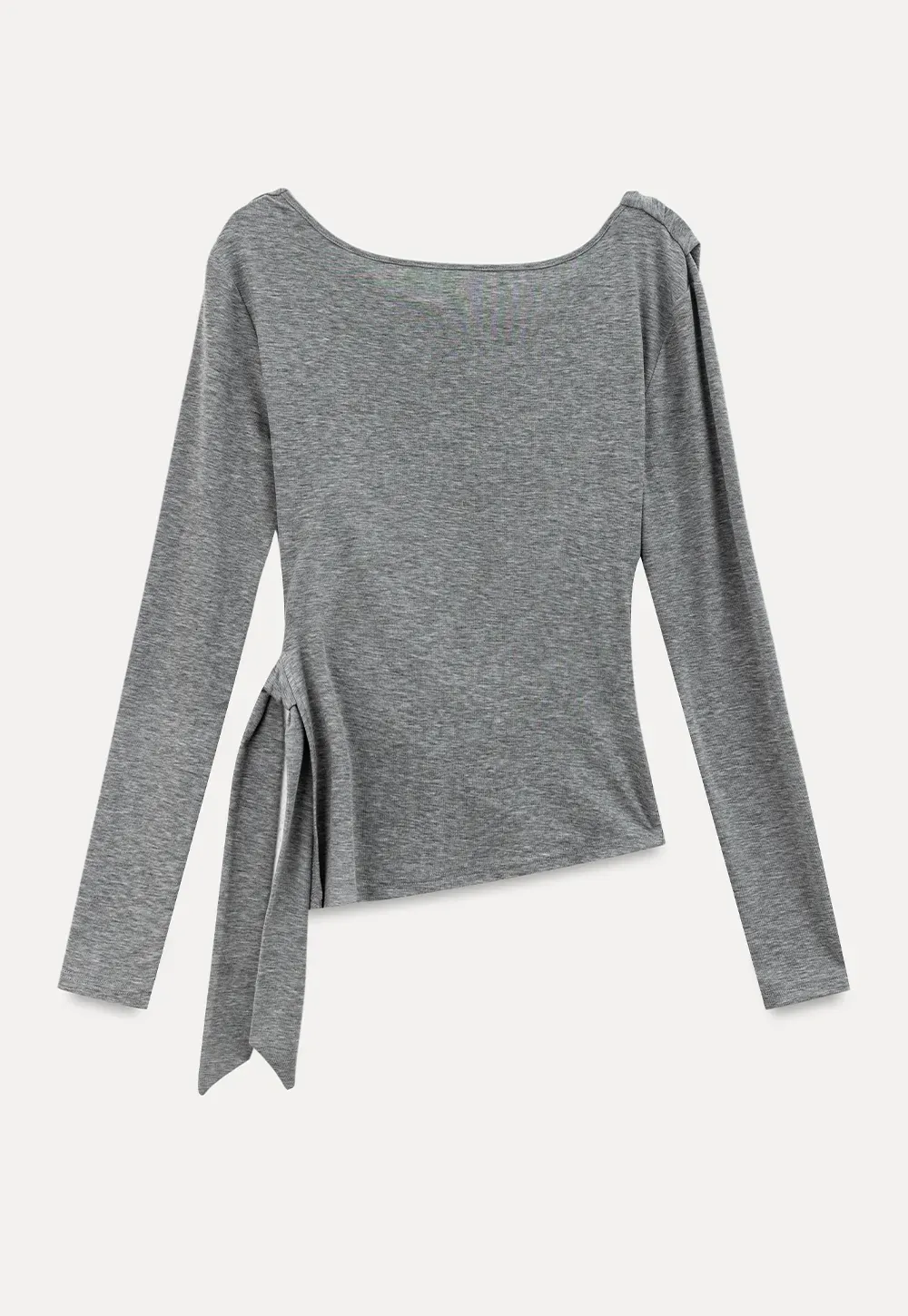 Asymmetrical Wrap Front Long Sleeve Top