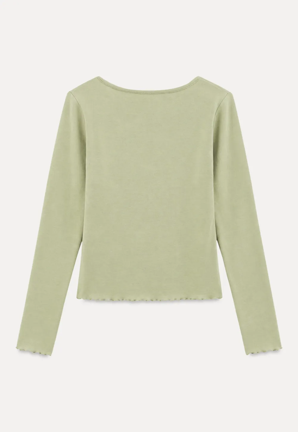 V Neck Long Sleeve Ribbed Knit Top