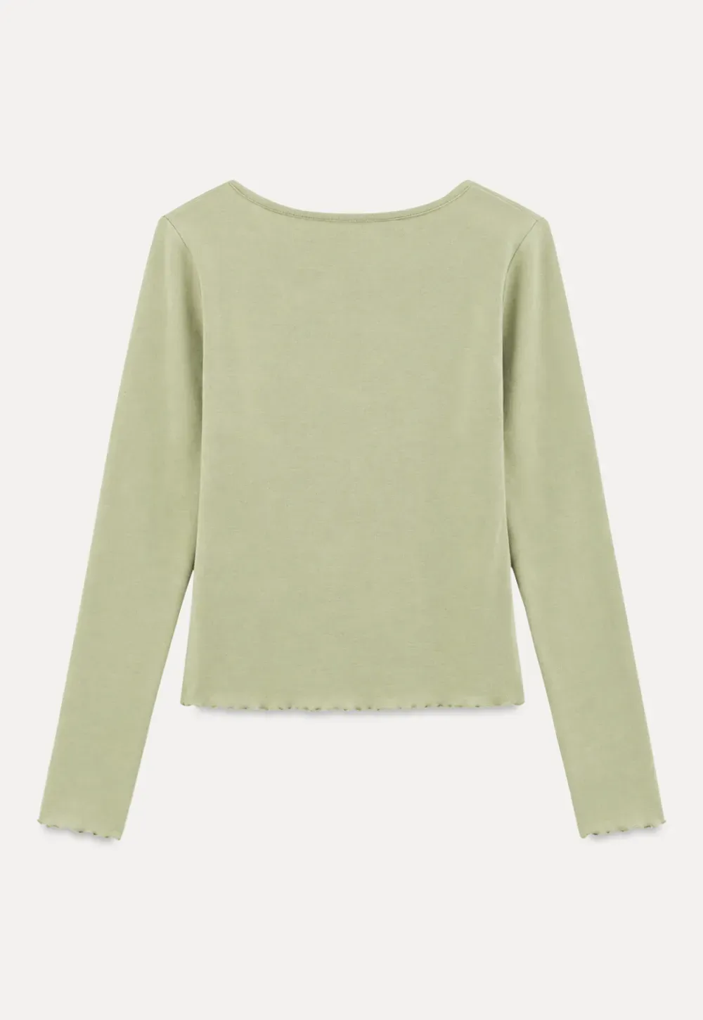 V Neck Long Sleeve Ribbed Knit Top