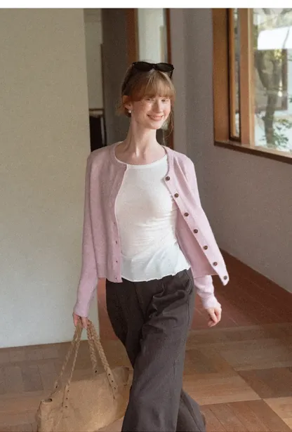 Sheer Long Sleeve Crew Neck Top