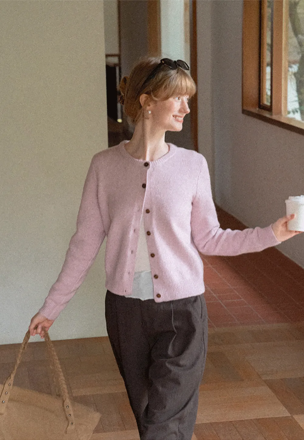 Sheer Long Sleeve Crew Neck Top