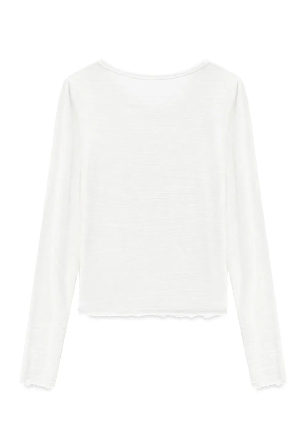 Sheer Long Sleeve Crew Neck Top