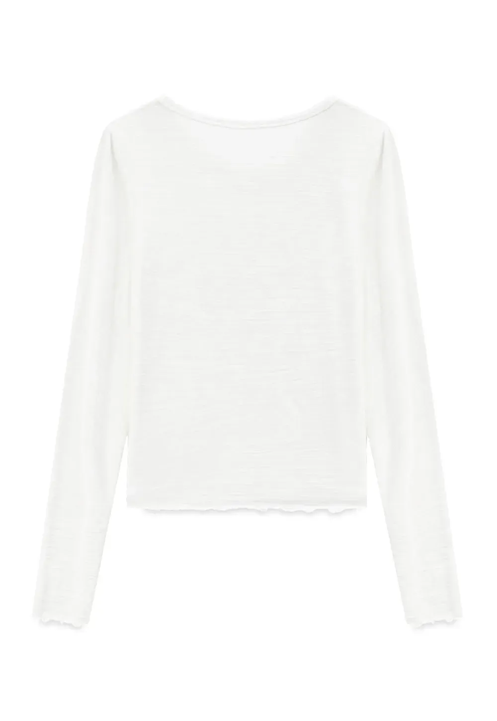 Sheer Long Sleeve Crew Neck Top