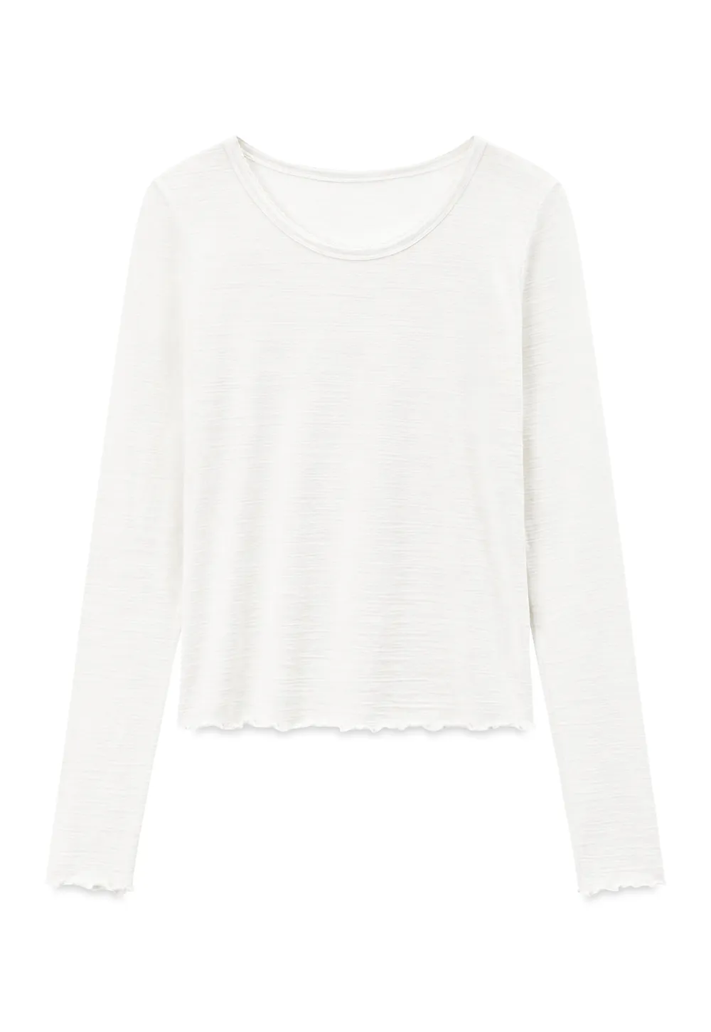 Sheer Long Sleeve Crew Neck Top