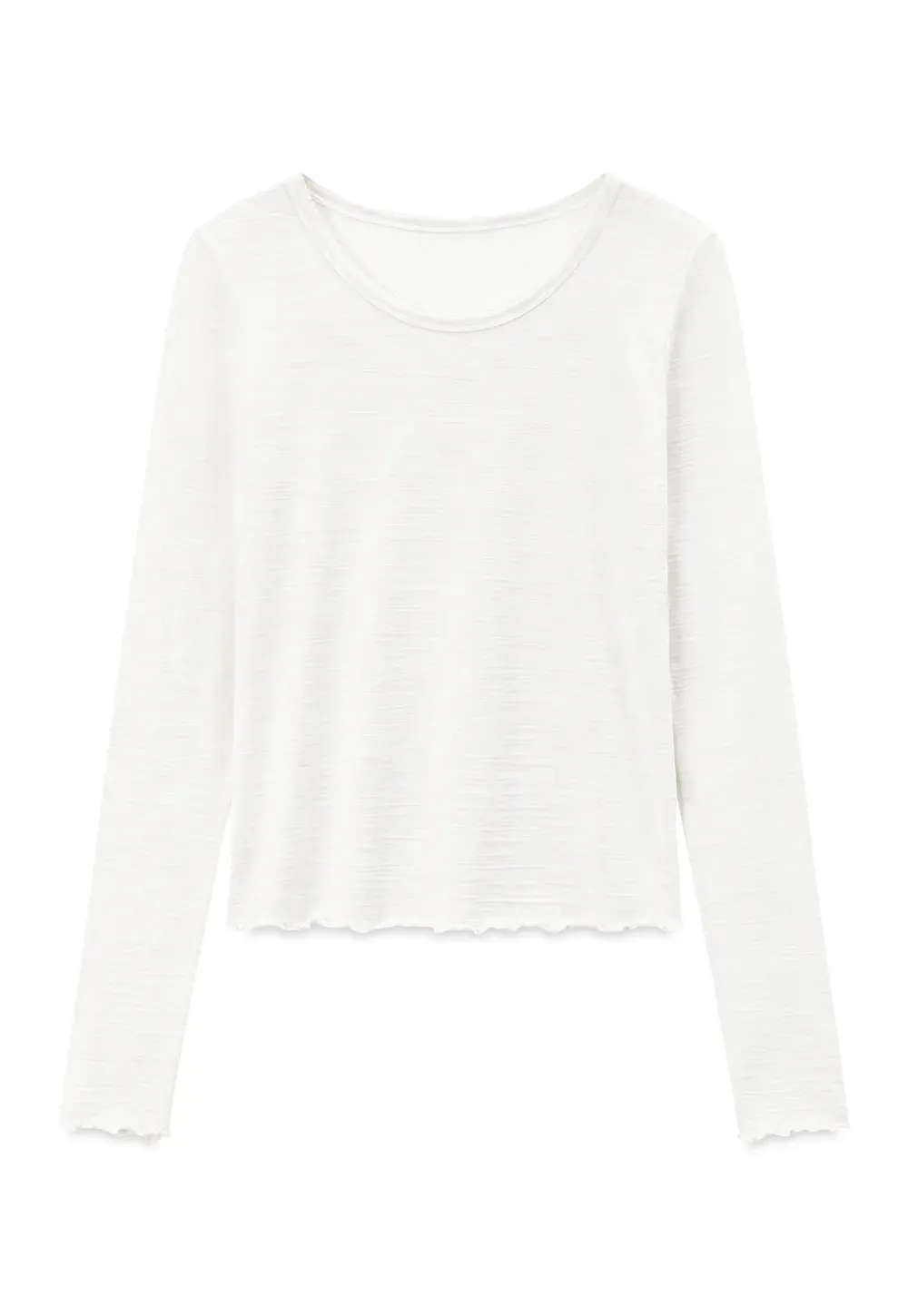 Sheer Long Sleeve Crew Neck Top
