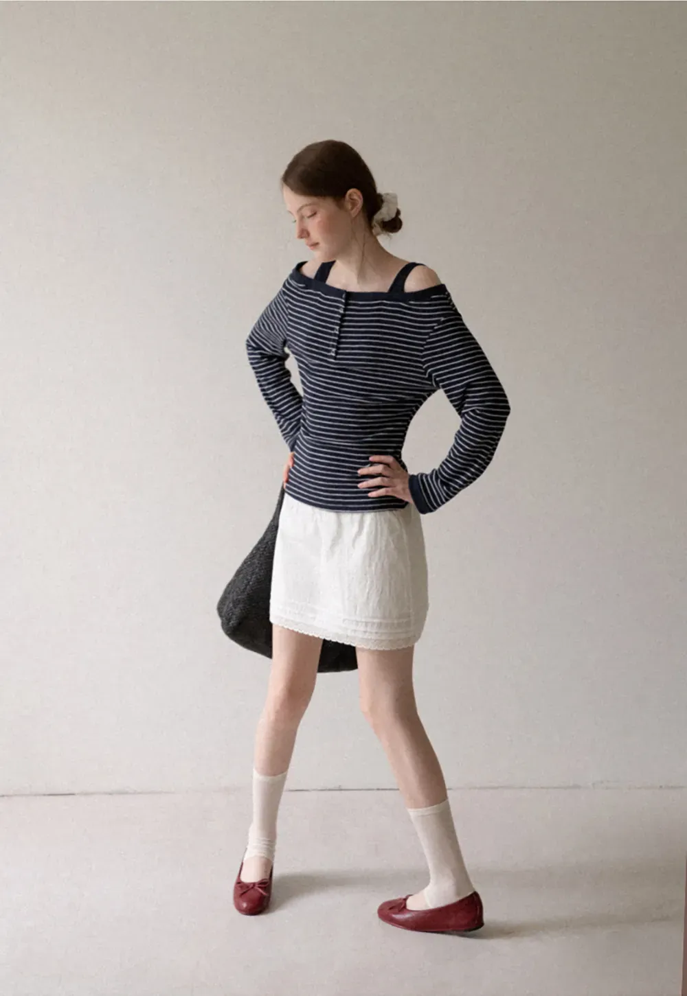 Cold Shoulder Lace Trim Layered Top Tshirt