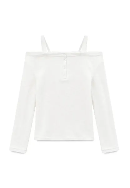 Cold Shoulder Lace Trim Layered Top Tshirt