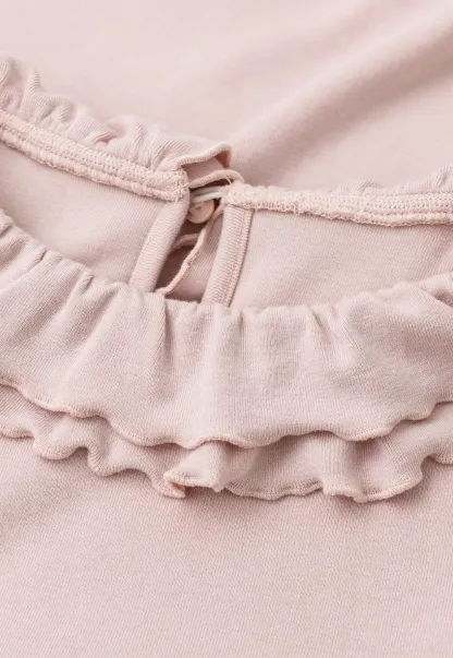 Ruffled Collar Long Sleeve Knit Top