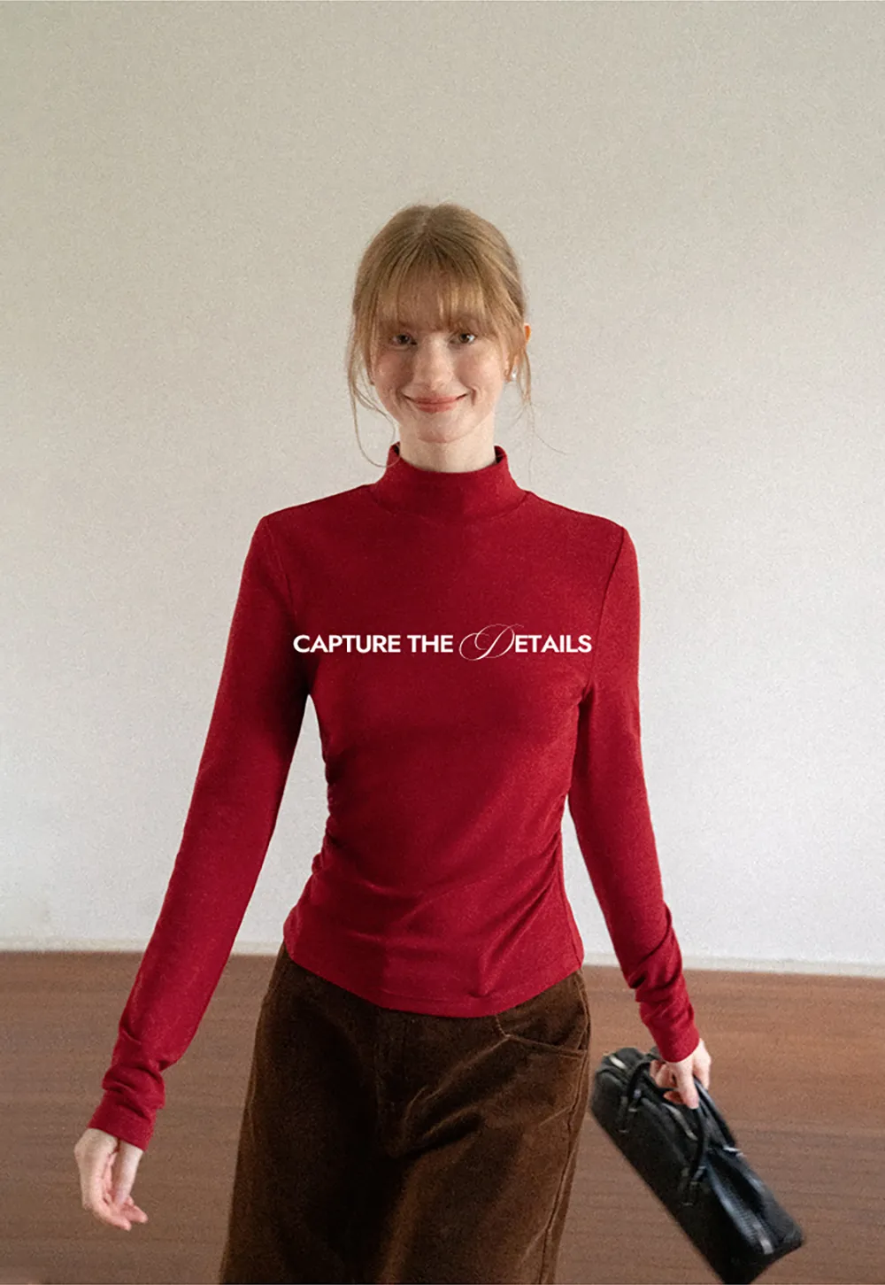 High Neck Long Sleeve Fitted Knit Top