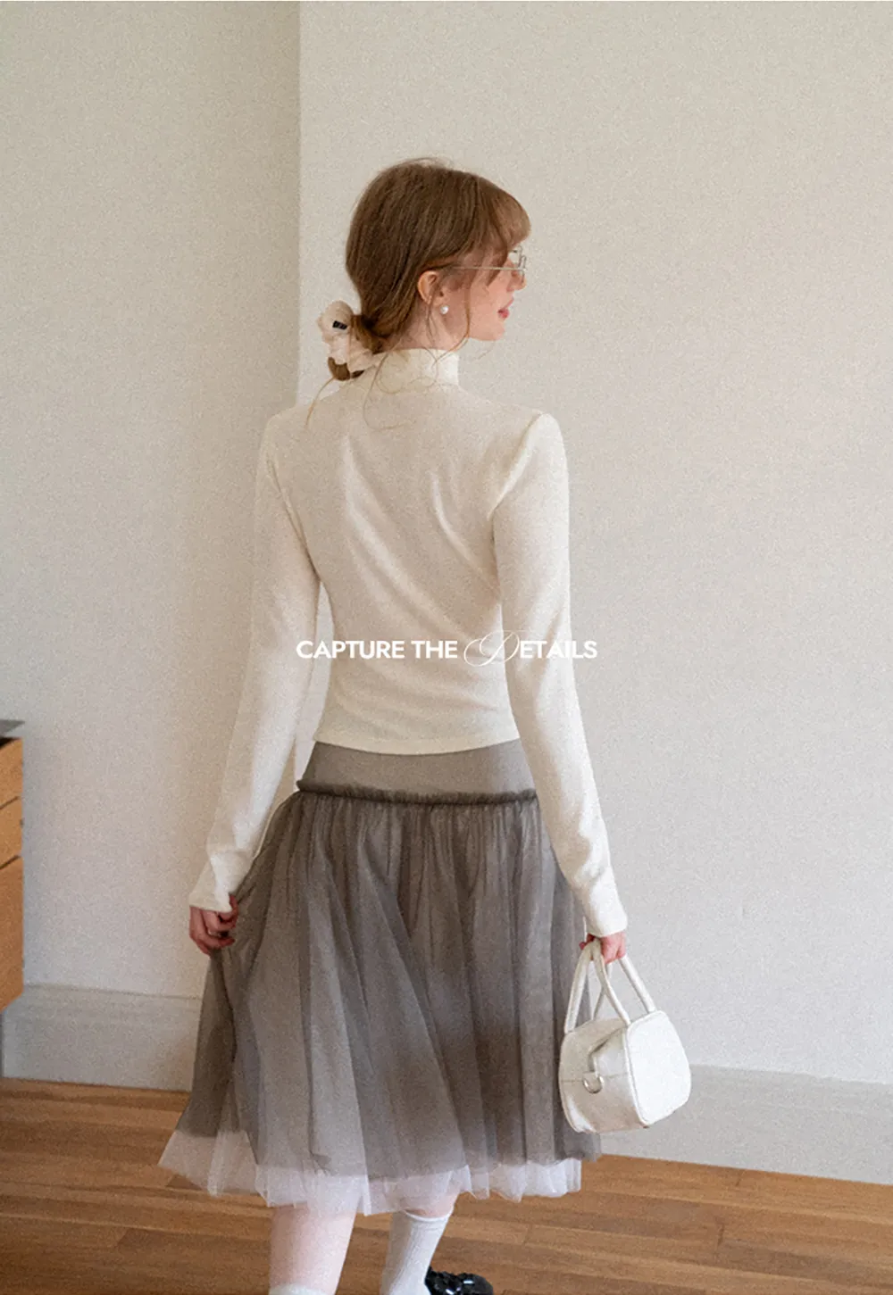 High Neck Long Sleeve Fitted Knit Top