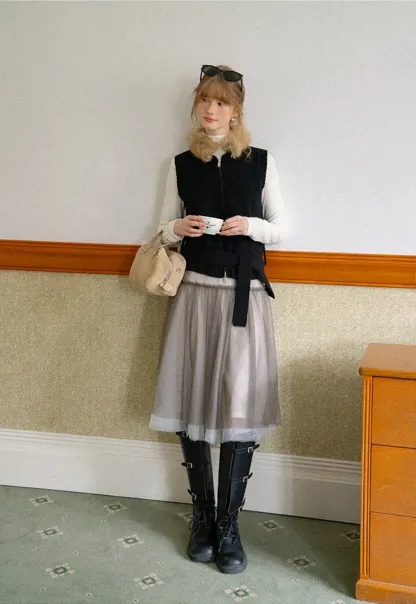 High Neck Long Sleeve Fitted Knit Top