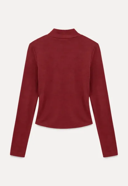 High Neck Long Sleeve Fitted Knit Top