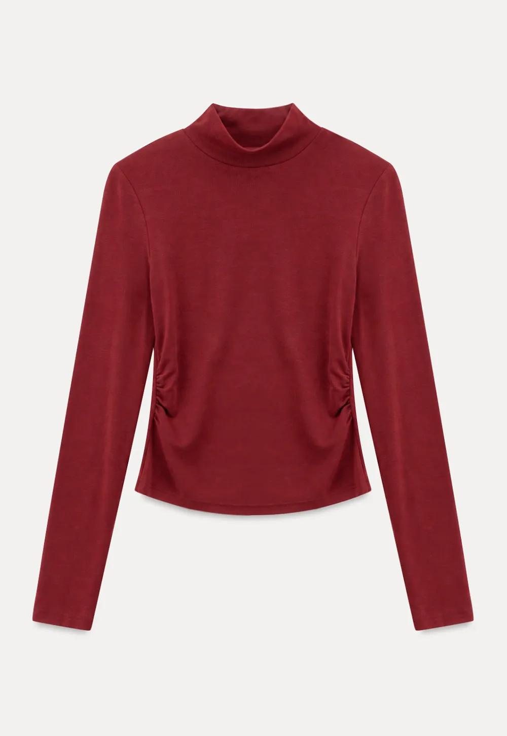 High Neck Long Sleeve Fitted Knit Top