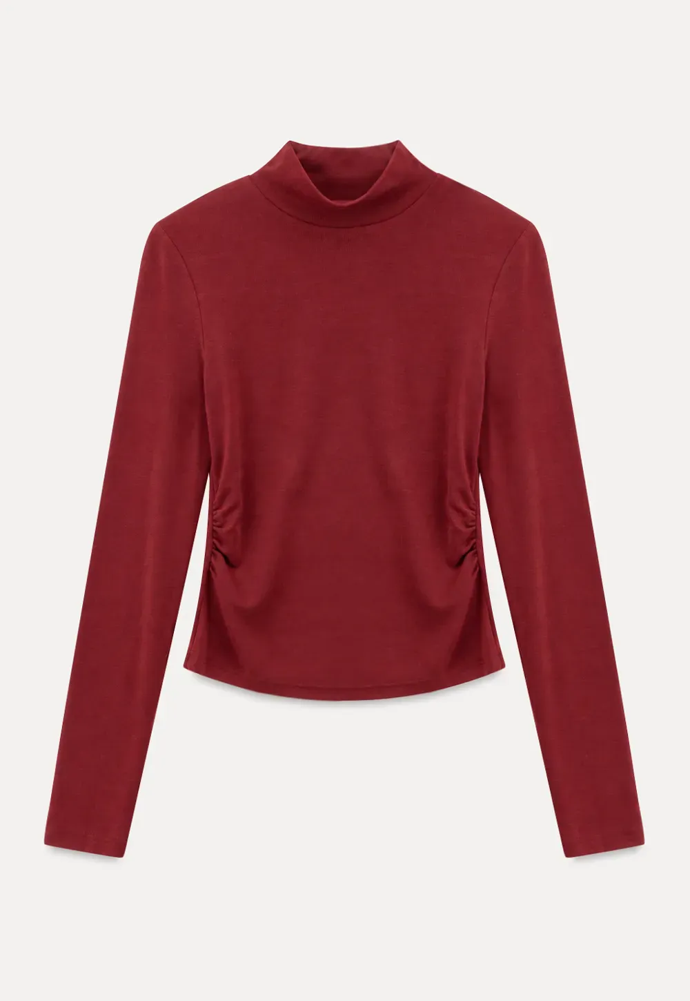 High Neck Long Sleeve Fitted Knit Top