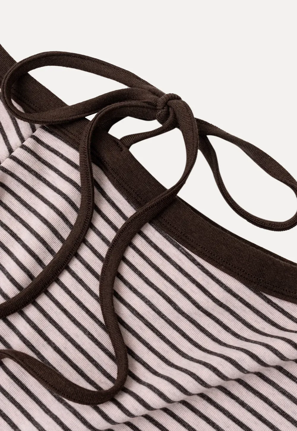 Asymmetrical Strap Ribbed Long Sleeve Top