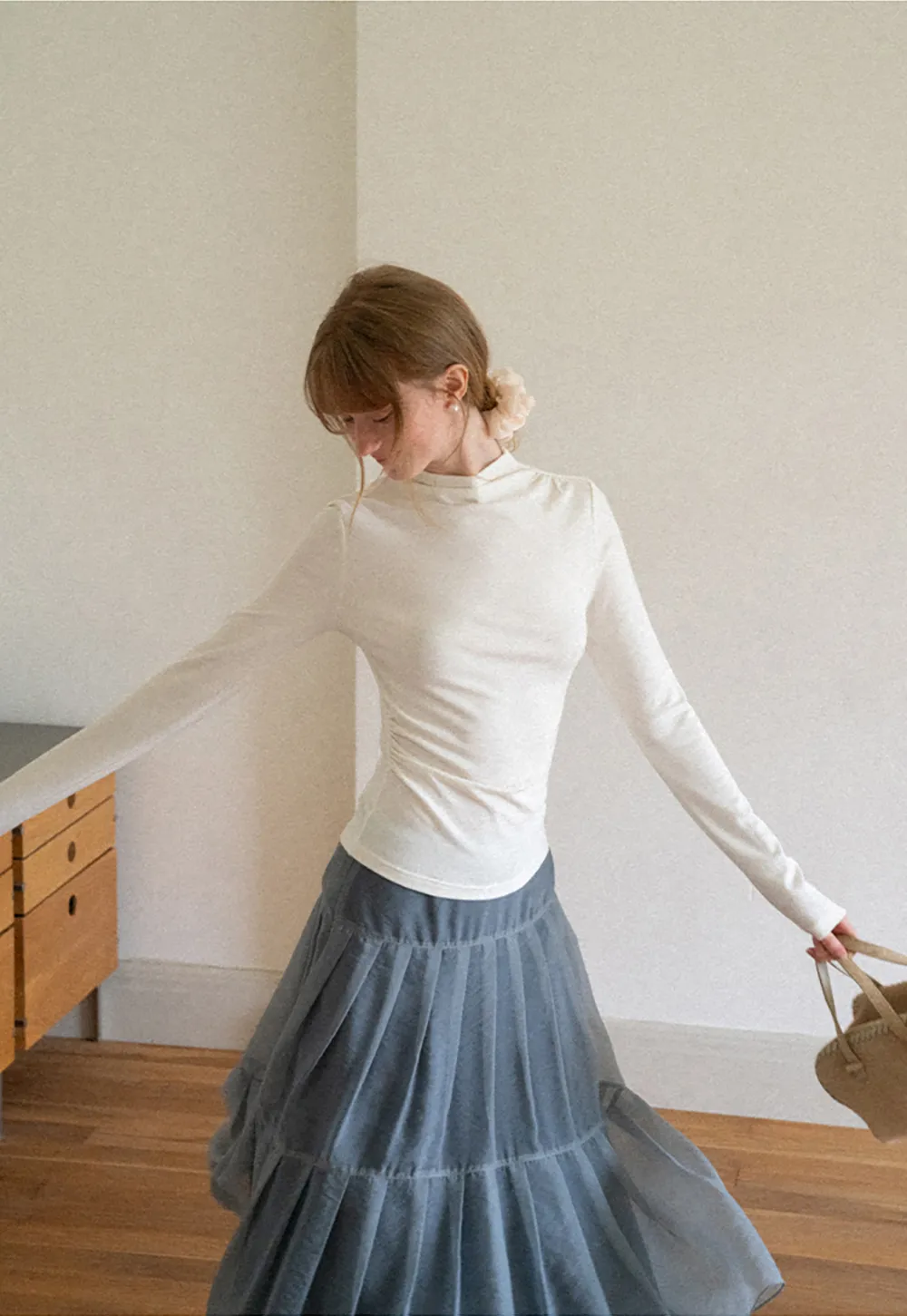 High Neck Long Sleeve Fitted Top