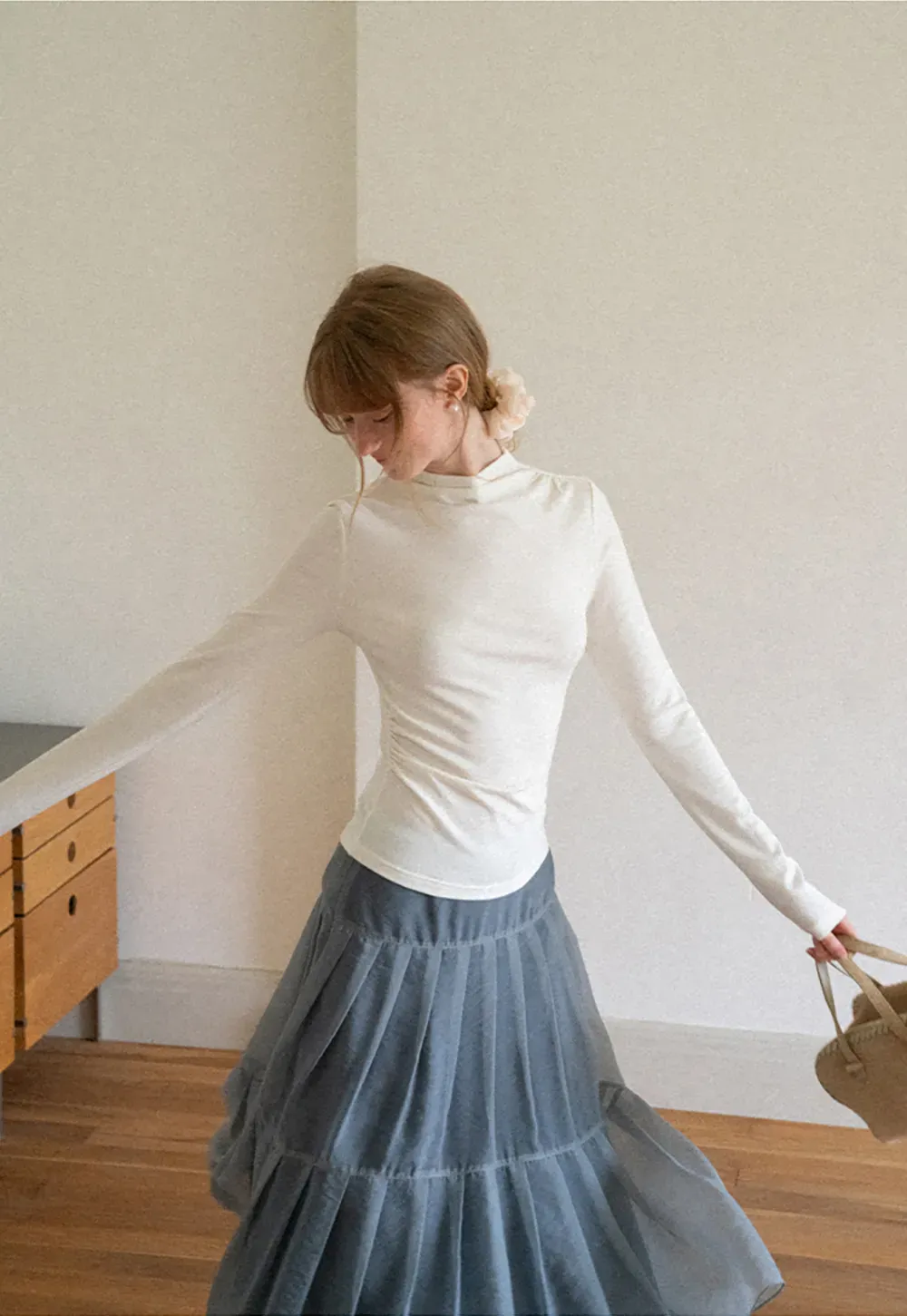 High Neck Long Sleeve Fitted Top