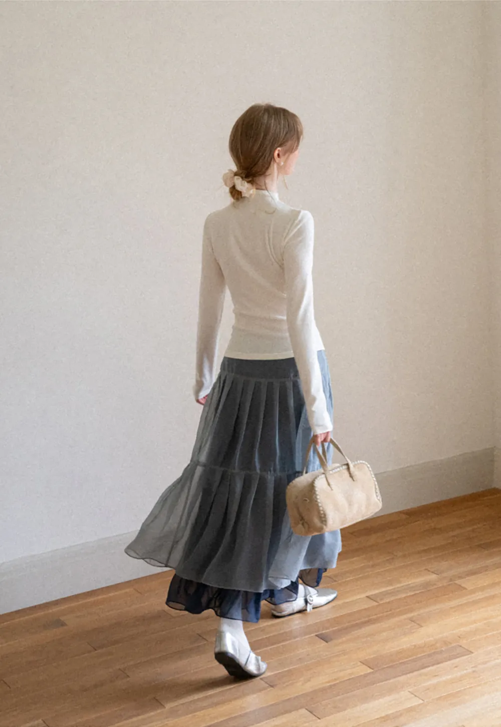 High Neck Long Sleeve Fitted Top