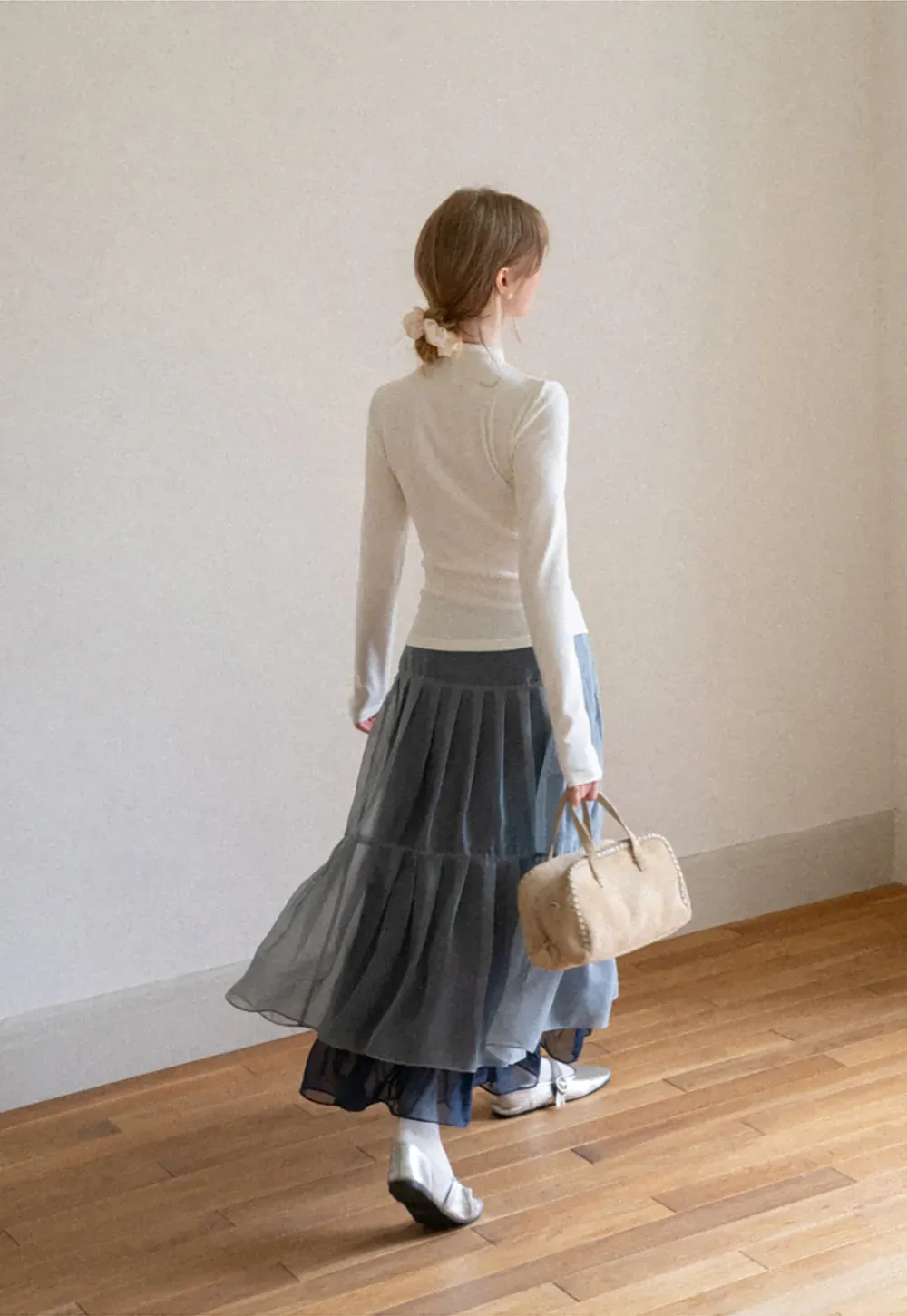 High Neck Long Sleeve Fitted Top