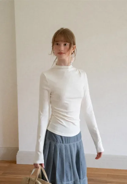 High Neck Long Sleeve Fitted Top