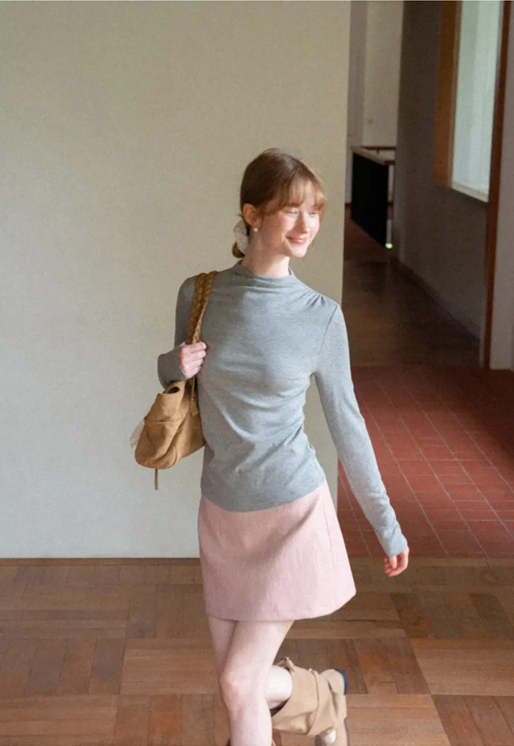 High Neck Long Sleeve Fitted Top