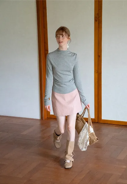 High Neck Long Sleeve Fitted Top