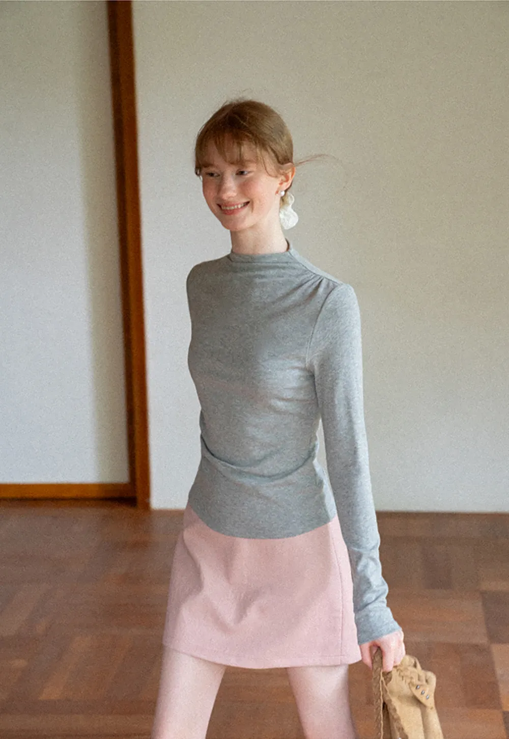High Neck Long Sleeve Fitted Top