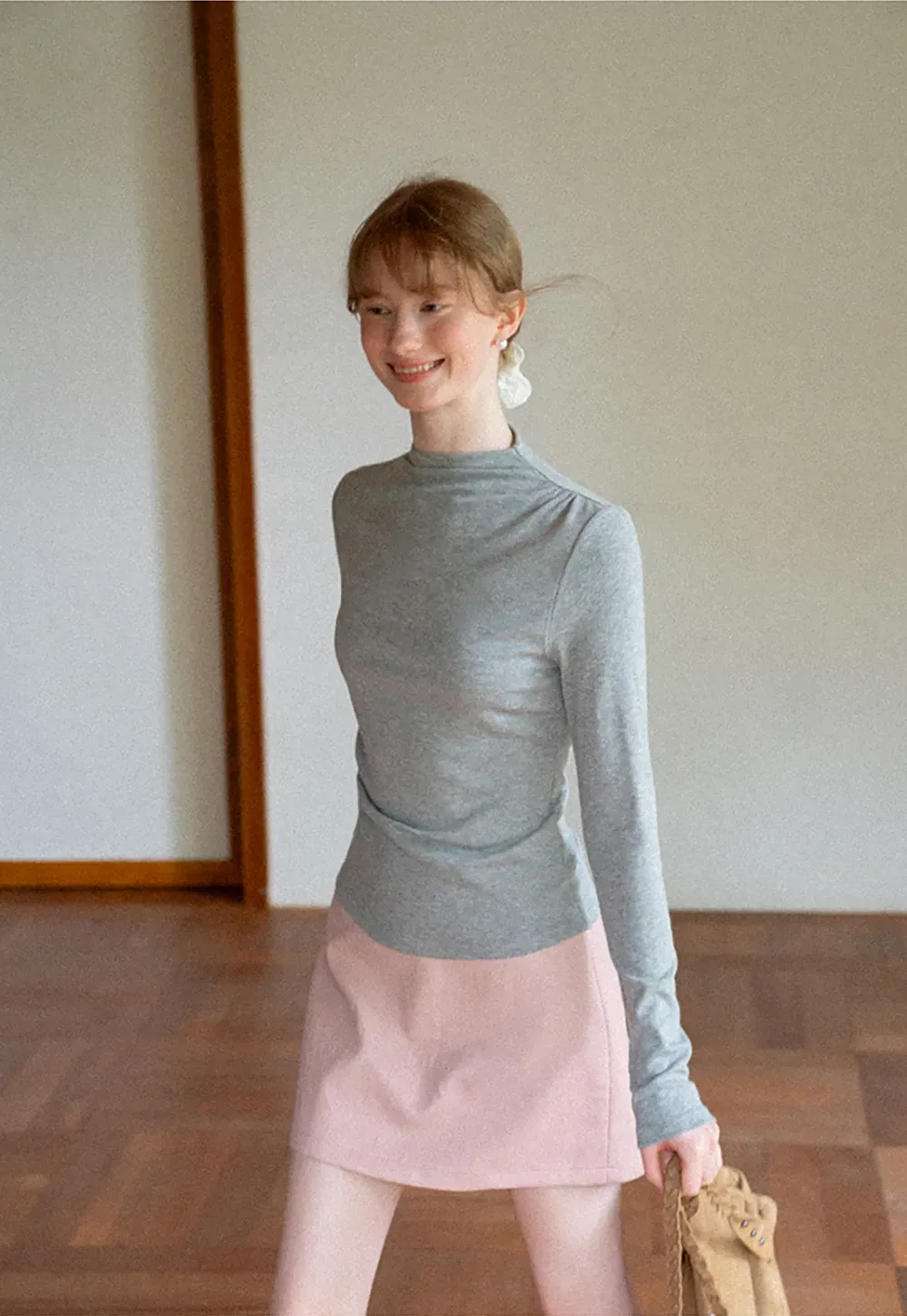 High Neck Long Sleeve Fitted Top