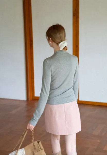 High Neck Long Sleeve Fitted Top