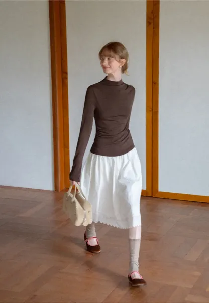 High Neck Long Sleeve Fitted Top