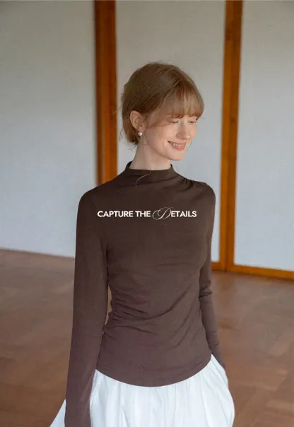High Neck Long Sleeve Fitted Top