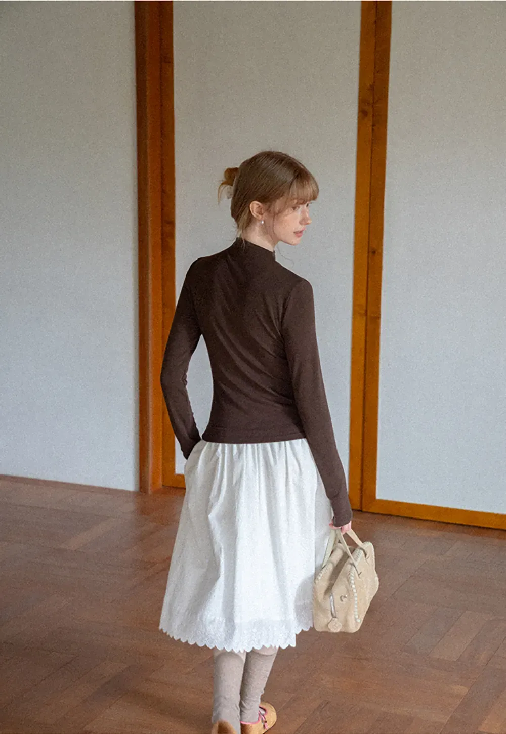 High Neck Long Sleeve Fitted Top