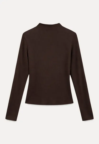 High Neck Long Sleeve Fitted Top