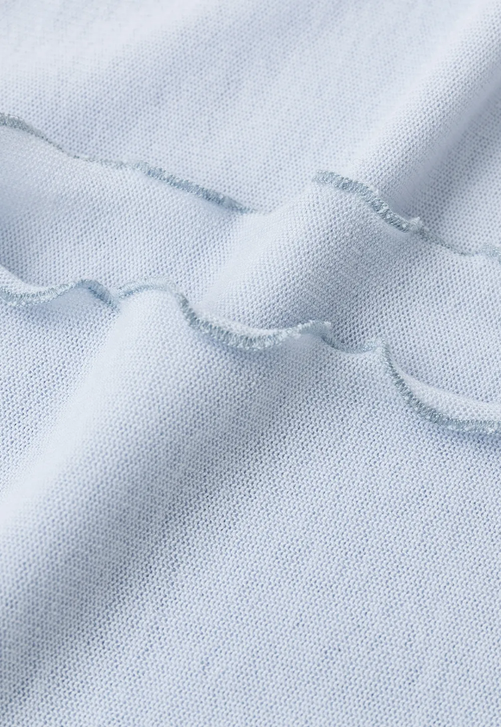 Scalloped Hem Long Sleeve Knit Top